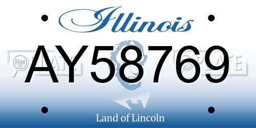 AY58769 Illinois License Plate
