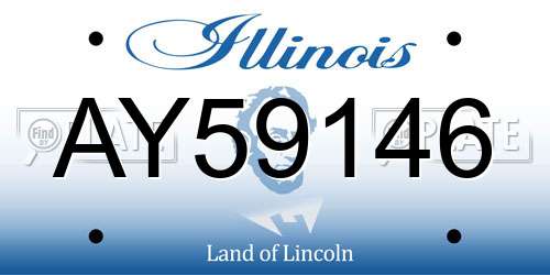 AY59146 Illinois License Plate