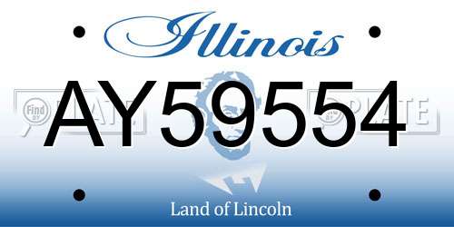 AY59554 Illinois License Plate