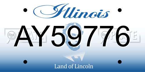 AY59776 Illinois License Plate