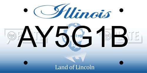 AY5G1B Illinois License Plate
