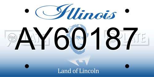 AY60187 Illinois License Plate