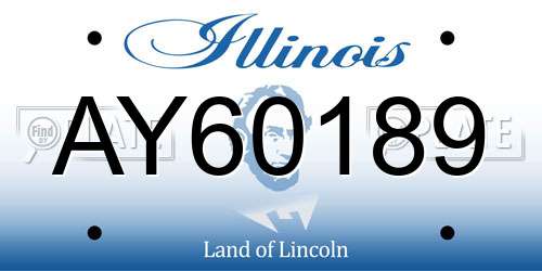 AY60189 Illinois License Plate