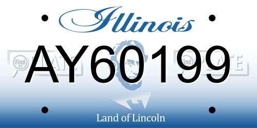 AY60199 Illinois License Plate