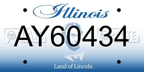 AY60434 Illinois License Plate