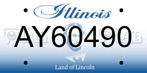 AY60490 Illinois License Plate