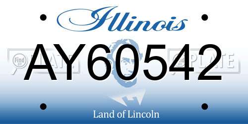 AY60542 Illinois License Plate