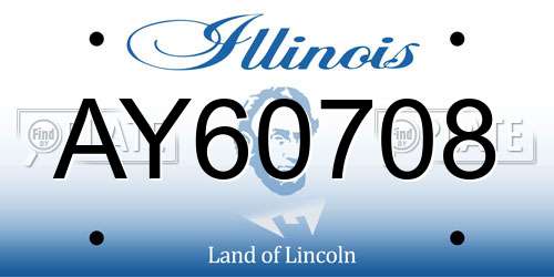 AY60708 Illinois License Plate