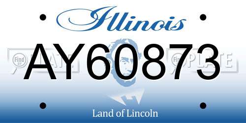 AY60873 Illinois License Plate