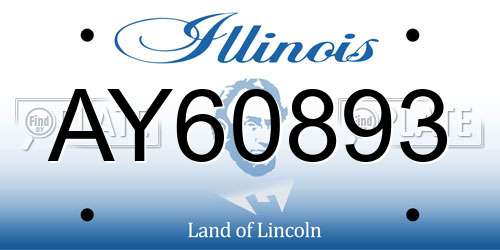 AY60893 Illinois License Plate