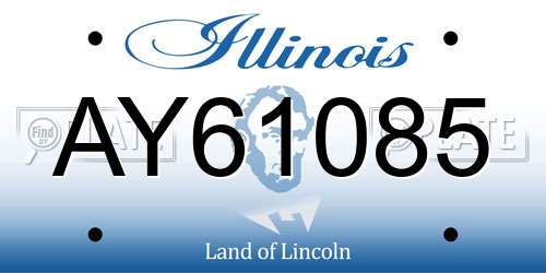 AY61085 Illinois License Plate