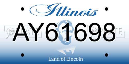 AY61698 Illinois License Plate