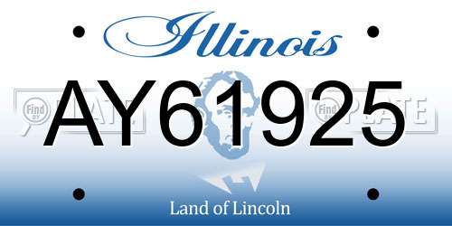 AY61925 Illinois License Plate