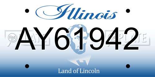 AY61942 Illinois License Plate