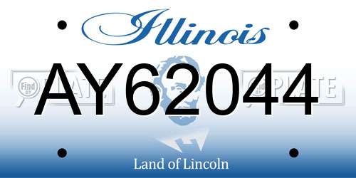 AY62044 Illinois License Plate