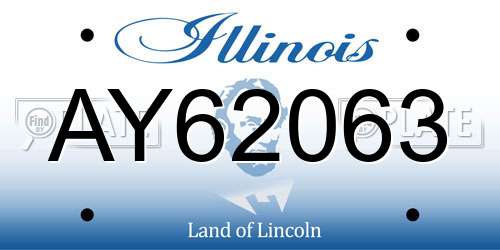 AY62063 Illinois License Plate