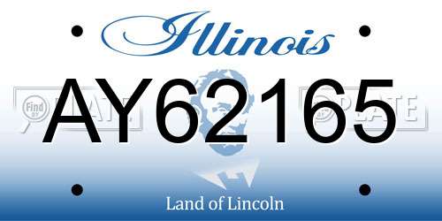 AY62165 Illinois License Plate