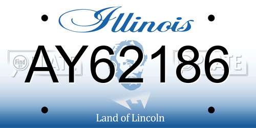 AY62186 Illinois License Plate