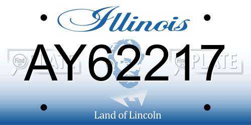 AY62217 Illinois License Plate