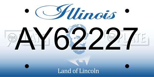 AY62227 Illinois License Plate