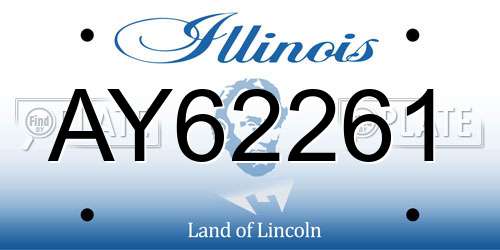 AY62261 Illinois License Plate