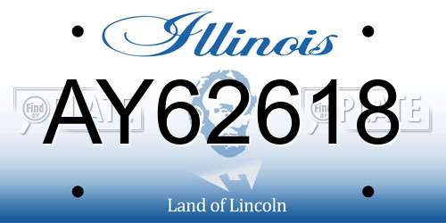 AY62618 Illinois License Plate
