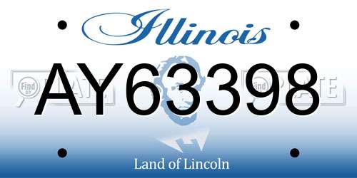 AY63398 Illinois License Plate
