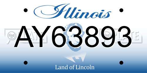 AY63893 Illinois License Plate