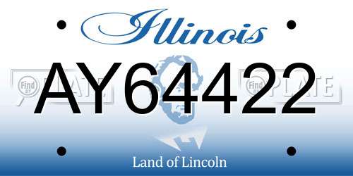 AY64422 Illinois License Plate