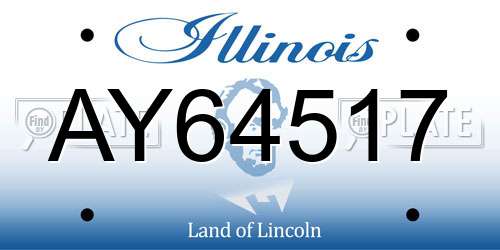 AY64517 Illinois License Plate