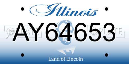 AY64653 Illinois License Plate