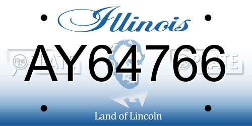 AY64766 Illinois License Plate