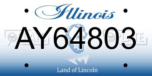 AY64803 Illinois License Plate