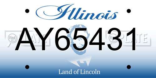 AY65431 Illinois License Plate