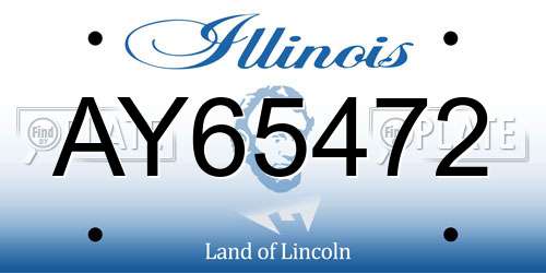 AY65472 Illinois License Plate