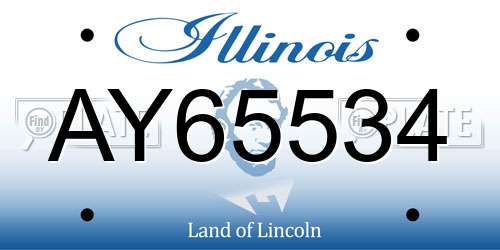 AY65534 Illinois License Plate