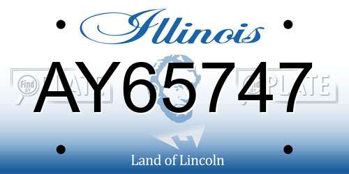 AY65747 Illinois License Plate