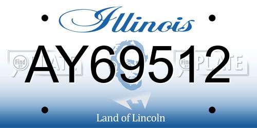 AY69512 Illinois License Plate