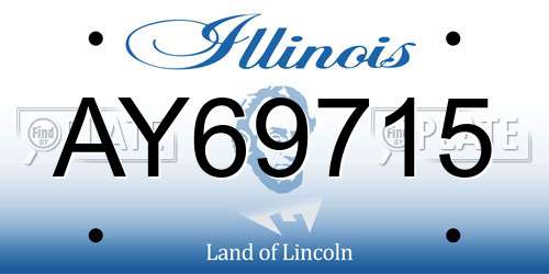 AY69715 Illinois License Plate