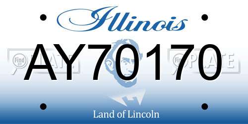 AY70170 Illinois License Plate