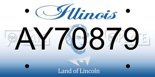 AY70879 Illinois License Plate