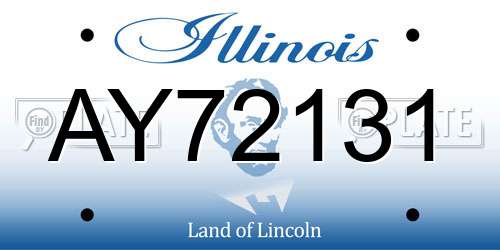 AY72131 Illinois License Plate