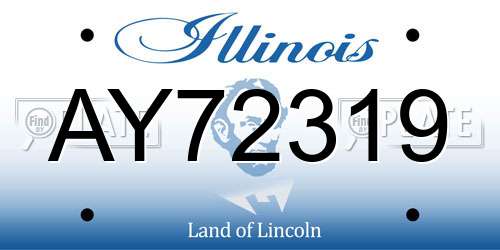 AY72319 Illinois License Plate
