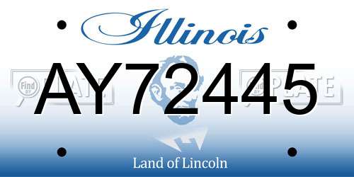 AY72445 Illinois License Plate