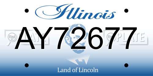 AY72677 Illinois License Plate