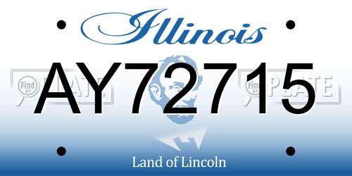 AY72715 Illinois License Plate