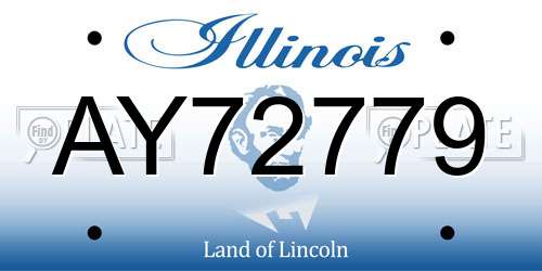 AY72779 Illinois License Plate