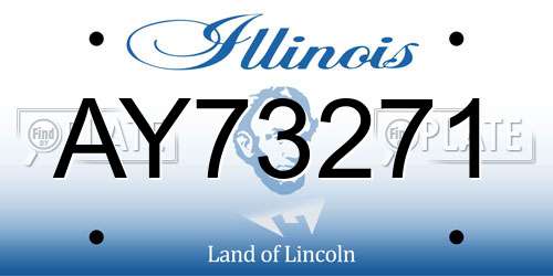 AY73271 Illinois License Plate