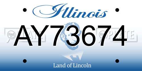 AY73674 Illinois License Plate
