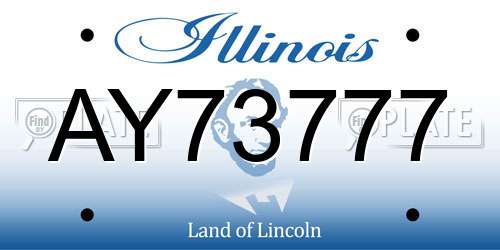 AY73777 Illinois License Plate